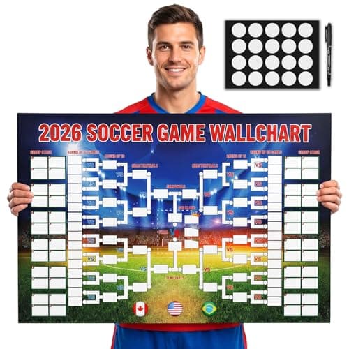 Soccer Tournament Wall Chart Kit 24.8" x 16.5" Large Poster Soccer Fan Gift