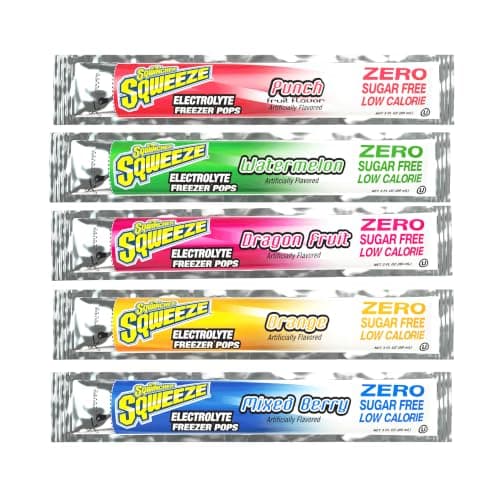 Sqwincher Electroltye Freezer Pops, Zero Sugar, Variety Pack, 50 Pops