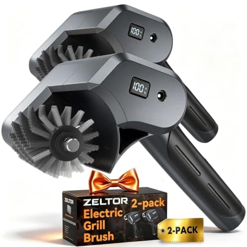 ZELTOR Electric Grill Brush, 2 Pack Cordless BBQ Giddy Up Grill Cleaner