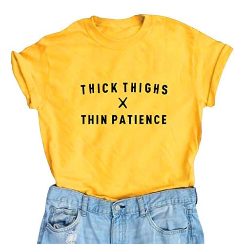 YITAN Women Teen Girl Cute Tops Women T Shirts Junior Graphic Tee Yellow Small