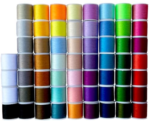 60 spools Sewing Thread Kits Polyester for Hand & Machine Sewing Total 6000yards