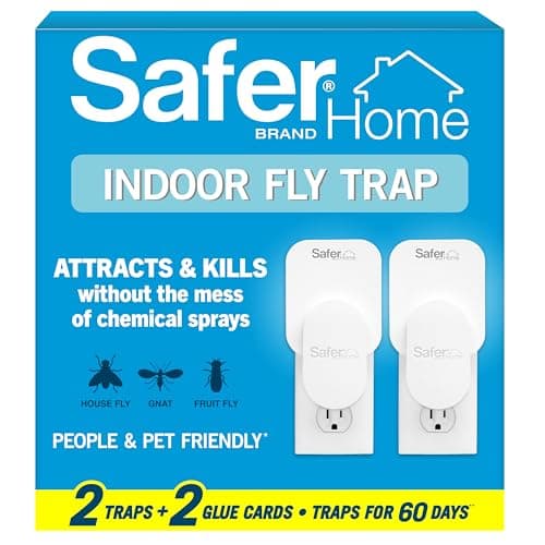 Safer Home Flying Insect Trap, Plug-in Fruit Fly Trap for Indoors, 2-Pack