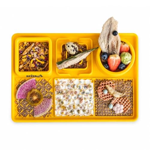 Snack Board Slow Feeder for Dogs – Large Enrichment Feeding Board with Mini Bowls & Flat Sections, Perfect for Treats & Meals | Kubi Pets