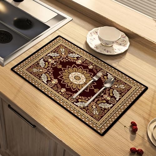 Artbloss Moroccan Dish Drying Mat Absorbent Coffee Mat, 16 x 24 Inches
