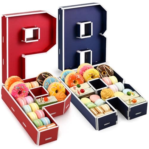 LemonRoad 2 Pack Puerto Rico Christmas Charcuterie Boxes 9.5'' Pr Letter Fillable Tray Puerto Rican Decorations for Party Birthday Christmas Patriotic Supplies Housewarming Gift