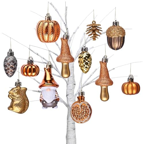 Valery Madelyn 12ct Fall Ornaments Shatterproof Tree Decorations for Home