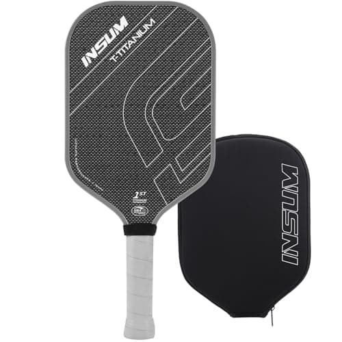 INSUM Pickleball Paddles, Titanium Carbon Fiber Pickleball Paddle with Power Polymer Core, USAPA Approved, Pro Pickleball Rackets for Ultimate Spin & Consistency, Come with Cover