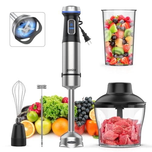 Ganiza Immersion Blender 5 in 1 Hand Blender Max 1000W Heavy Duty Motor