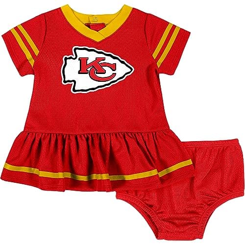 Gerber NFL Girls Team Jersey and Diaper Cover Dress, Team Color, 0-3 Months US