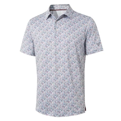 Golf Shirts for Men Dry Fit Short Sleeve Print Performance Moisture Wicking Polo Shirt Motley Stream