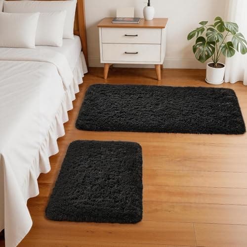 Ophanie Area Rugs,Black,Rectangular,1.5x2.5 and 1.5x4 Rug Set