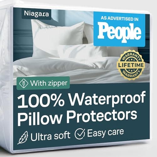 Niagara Waterproof Pillow Protectors - 4 Pack - Standard Size - White