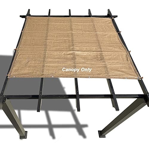 Alion Home Outdoor Pergola Sun Shade Cover Cloth Patio Canopy HDPE Permeable with Grommets (10' x 12', Walnut)