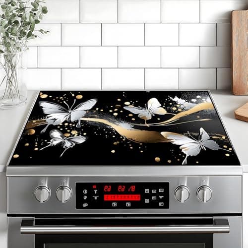 Stove Top Cover for Home Decoration Kitchen Pad Washable Cooktop Covers Countertop Stove Protector Mat for Home Kitchen Cooktops (butterfly, 28"x20")