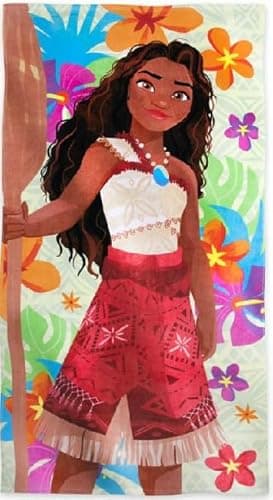 Disney Store Official Moana Kids Bath Towel, Soft & Absorbent Beach Towels, 100% Cotton Pool Towel, 29 by 59 Inches, Highly Absorbent Bath Towels for Bathroom