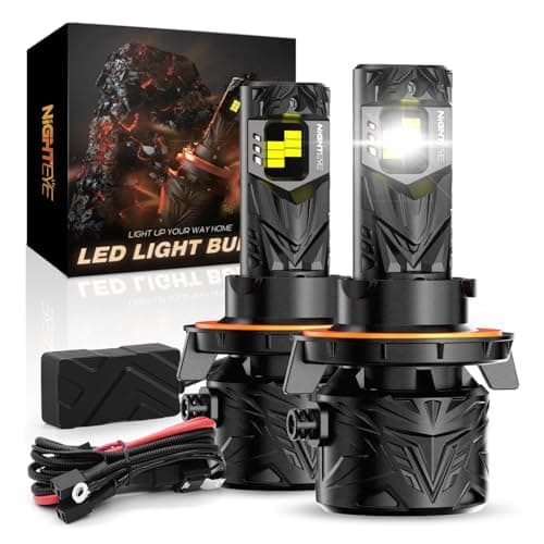 NIGHTEYE H13 Fog Light Bulbs - 80000LM 6500K Cool White, 240W Super Bright Driving Light, Plug and Play, Fan Cooling, Pack of 2