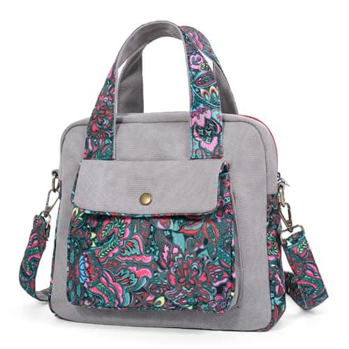 Black Butterfly Floral Canvas Crossbody Purse for Women, Beach Shoulder Bag
