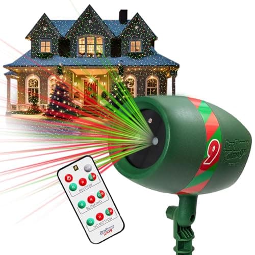 Star Shower Ultra 9 Outdoor Laser Light Show with Remote, AS SEEN ON TV, New 9 Unique Patterns, Showers Home w/Thousands of Lights, 3 Color Combinations, Motion or Still, Up to 3200 Sq Ft