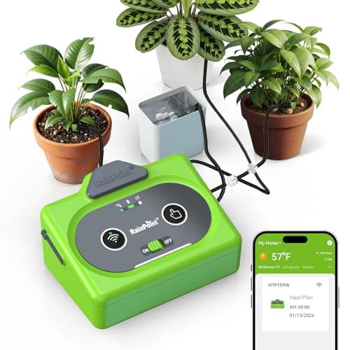 RAINPOINT Direct WiFi Connection Smart Auto Plant Waterer Indoor Drip Irrigation System Kit Local Storage Memory,WiFi-Enable APP Control,Adjustable Water Output Water 10-15 Plants