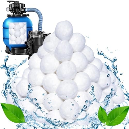 3 lbs Pool Filter Balls for Sand Filter, Reusable Pool Fiber Filter Balls Replace 110lbs Pool Filter Sand, for Sand Filter System, Swimming Pool, Filter Pump, Pool Cleaning, Accessories (3 Pounds)