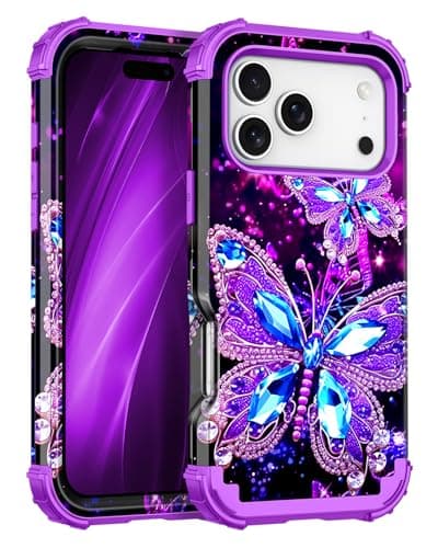Miqala for iPhone 18 Pro Max Case,Glow in The Dark,Dark Butterfly | Three Layer Heavy Duty Shockproof Protection Hard Plastic Bumper+Soft Silicone Case for Apple iPhone 18 Pro Max