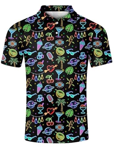 Fanient Men's Neon Polo Golf Shirt Polo Shirts Dry Fit L