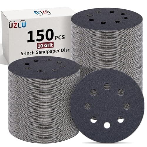 150 PCS 5-Inch 8-Hole Sanding Discs, 10 Grades 180-3000 Grit Sanding Pads