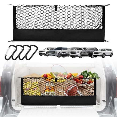 ZAUNFOOY Universal Envelope Cargo Net for SUV Trunk, 35.4"x15.7" with Hooks