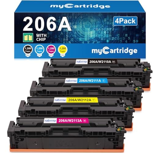 206A Toner Cartridges 4 Pack for HP 206A 206X MFP M283fdw M283cdw M255dw
