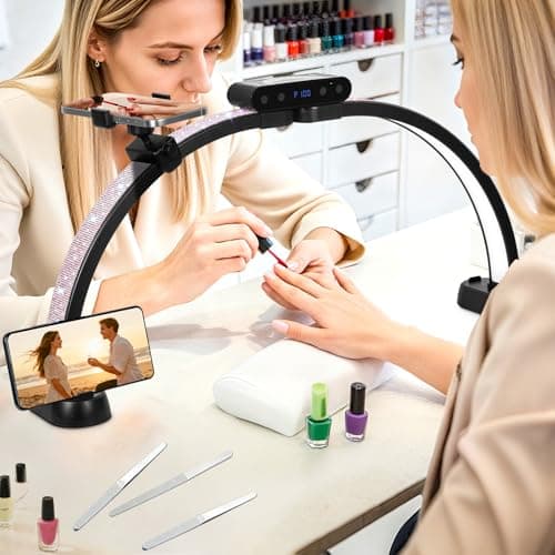KIRKAS Half Moon Light for Nail Desk, 24in Foldable Nail Lamp for Desk