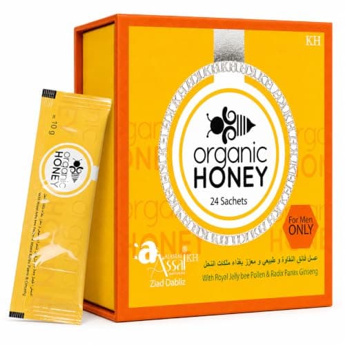 Pure Honey with Royal Jelly, Ginseng Root & Bee Pollen, 24 Sachets, 10g