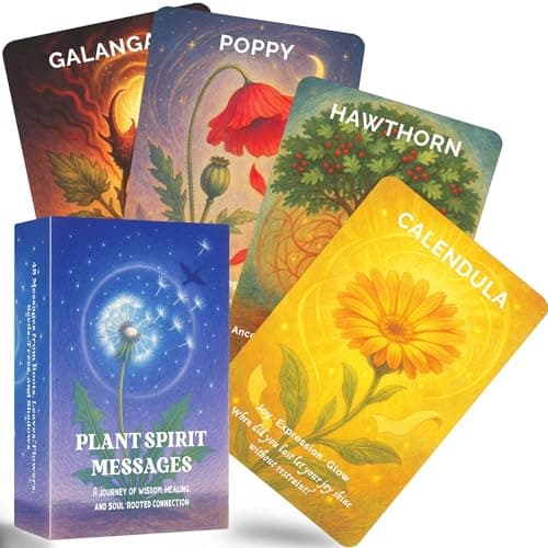 DPEHAKMK Plant Spirit Oracle Deck, Oracle Cards for Beginners, 48 Card Deck for Guidance, Healing, and Spiritual Growth, Herbal Wisdom, Nature Energy, Divination & Self-Reflection Tool