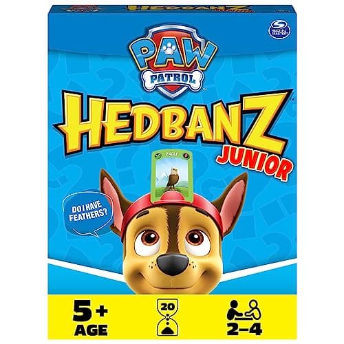 Spin Master Games, Hedbanz Junior PAW Patrol, Picture Guessing Board Game, PAW Patrol Toys, for Family & Kids, 2-4 Players for Ages 5 & Up