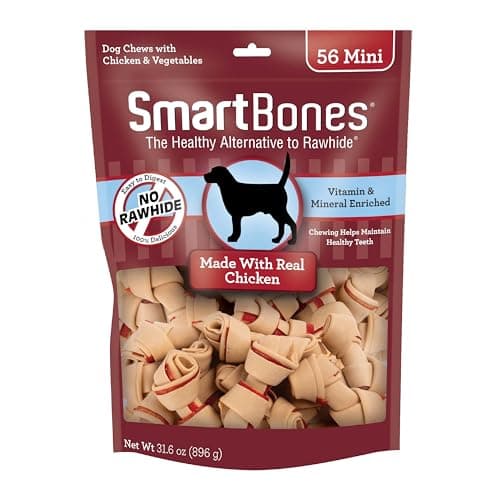 SmartBones Mini Bones Rawhide-Free Dog Treat, with Real Chicken, 56 Count