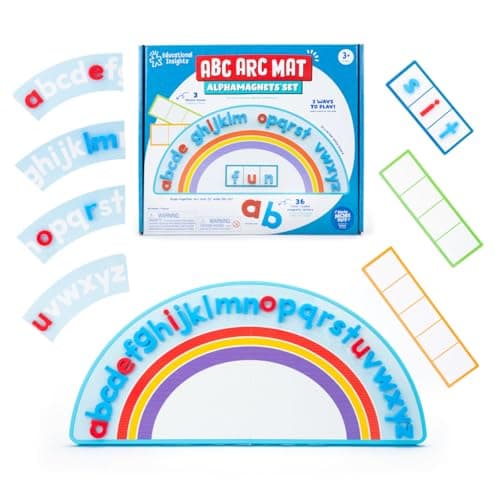 Educational Insights ABC Arc Mat AlphaMagnets Set - Magnetic Letter Board, Toddler Alphabet Magnets, Magnetic Letters and Numbers, ABC Learning Toys for Kids Ages 3-5, Spelling Toys, Alphabet Arc