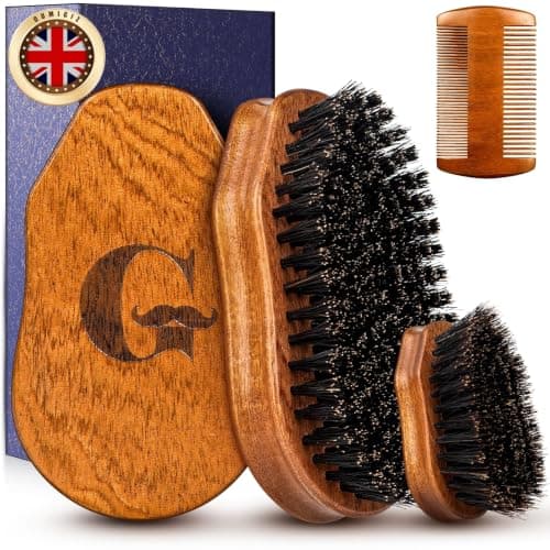 OUMIGIZ Beard Brush & Comb Set for Men British Craftsmanship Handmade