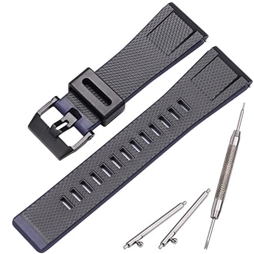 MCXGL Resin Strap Suitable for Caiso G-Shock GA-2000 PRG-600 650 PRW-6600 Mens Rubber Sports Waterproof 24mm Bracelet Watch Band Accessories(Black navy)