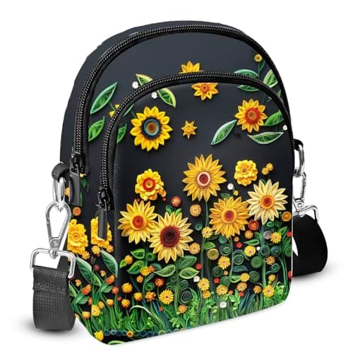 sagacitrix Sunflower Crossbody Purse for Women Casual Cell Phone Bag Waterproof Shoulder Bags Travel