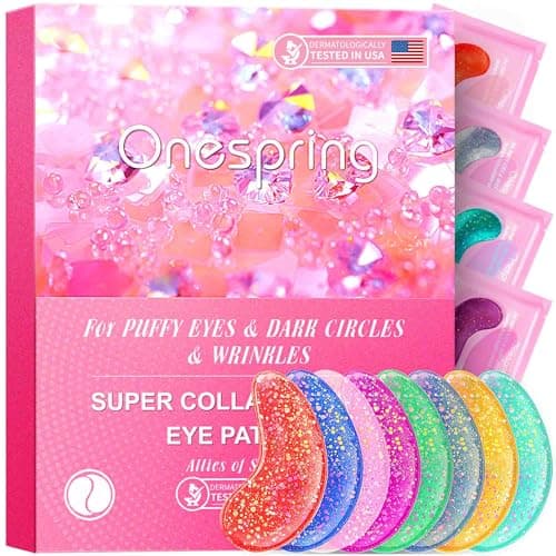 Onespring Under Eye Patches (24 Pairs) - Eye Masks for Wrinkles, Puffy Eyes, Dark Circles, Eye Bags, Under Eye Mask for Refreshing, Revitalizing, Gifts for Mom, Birthday Gift for Teenage Girls