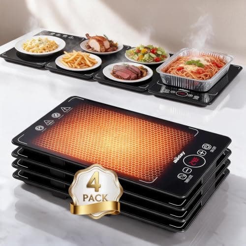 BEDAY Expandable Electric Warming Tray, 4-in-1 Buffet Food Warmer for Party