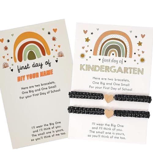 OVIFICEA First Day of Kindergarten Bracelets for Mommy and Me Back To School Gift Matching Bracelets, Mother Daughter Bracelets Pre-K Gifts for Girls Boys, Heart Wish Adjustable Bracelets