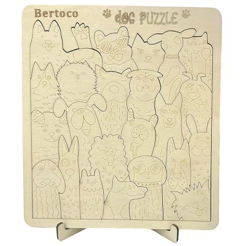 1 Pack Wooden Dog Shaped Jigsaw Puzzles, 24 pcs Wooden Animal Jigsaw Puzzles for Adults, Unique Puppies Puzzle Gifts for Dog Lover, Christmas Home Décor