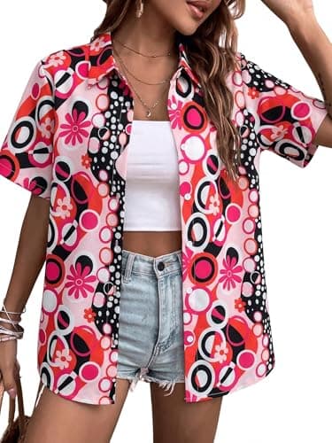 60s 70s Outfits for Woman Retro Groovy Disco Hippie Party Shirt