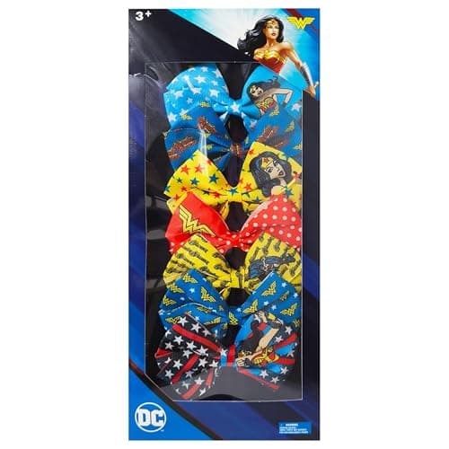 LUV HER Wonder Woman Alligator Hair Clips for Kids – 7-Pack Non-Slip 4-Inch Hair Bows – Girls Hair Accessories with Superhero Imagery – Ages 3+ – Non-Toxic Material