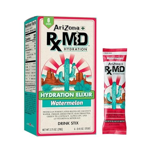 Arizona Rx MD Hydration Watermelon - Drink Mix - 920mg of Electrolytes - 0.45 oz Powder Sticks (Pack of 6)