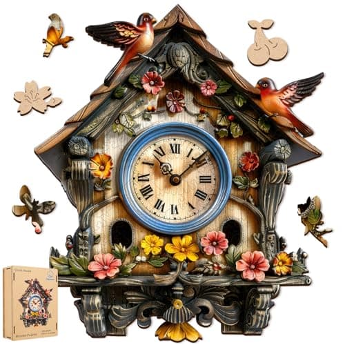 Pikoqunc Wooden Puzzles for Adults, Clock House Wood Puzzles 200 Pieces