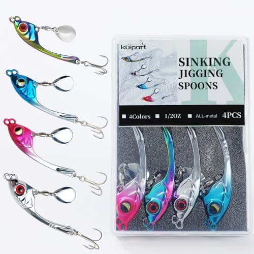 Fishing Jigs Metal Fishing Spoons Lures, Blade Bait Spinner Long Casting Jigging Spoon Lure Vertical Hard Swimbait for Walleye Bass Trout Freshwater & Saltwater