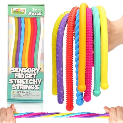 Sensory Autism Toys for Kids - Textured Stretchy Fidget Toys for Stress - Sensory Toys Special Needs for Autistic Toddlers Boys Girls Stocking Stuffers Gifts, Treasure Prizes Classroom - 8 Pack