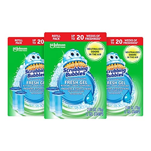 Scrubbing Bubbles Fresh Gel Toilet Bowl Cleaner Refills, 12 Count, (3-Pack)