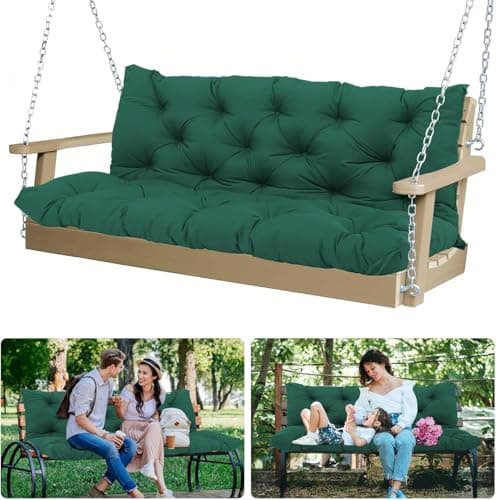 MVRFN 5" Thick Outdoor Porch Swing Cushions 60" Waterproof 3 Seater